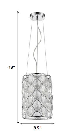 Isabella 1-Light Nickel Drum Pendant