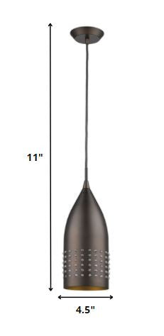 Bronze Hanging Light w/ Glass Studs