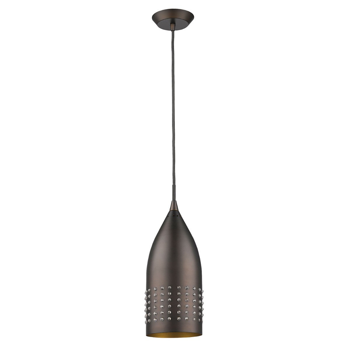 Bronze Hanging Light w/ Glass Studs