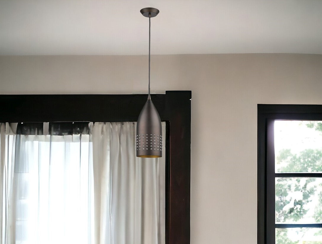 Bronze Hanging Light w/ Glass Studs