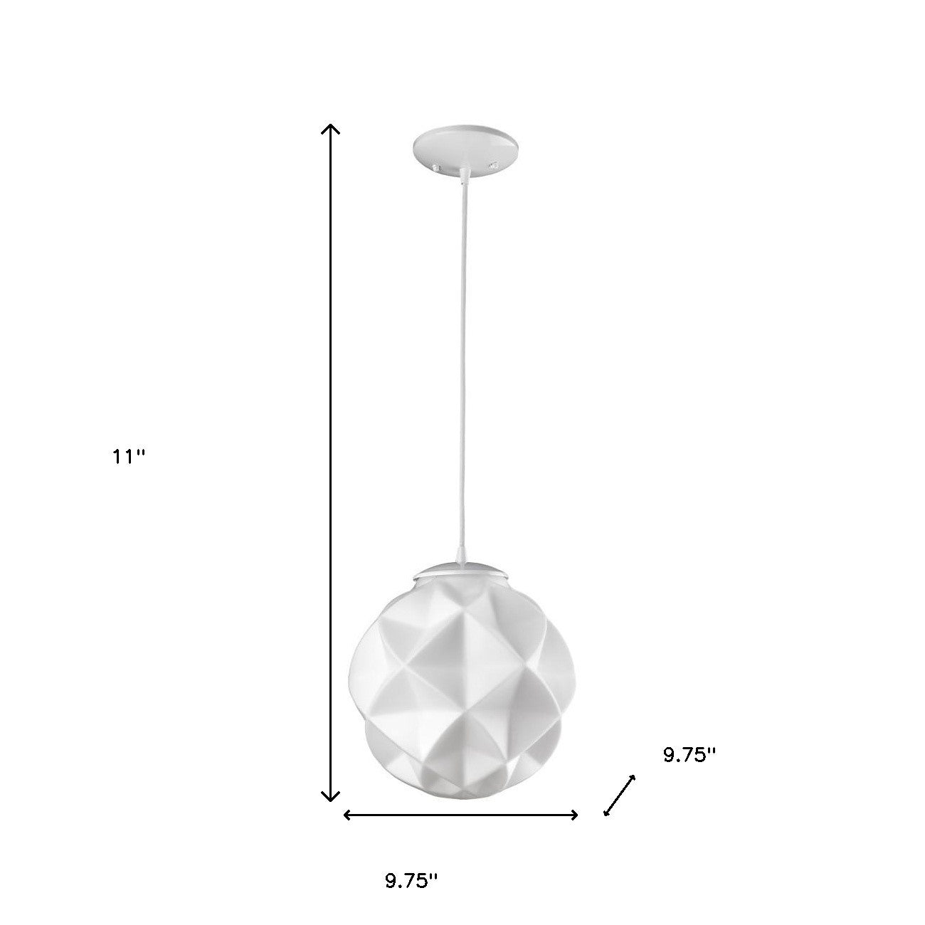 Nova 1-Light White Mini Pendant w/ Geometric Shade