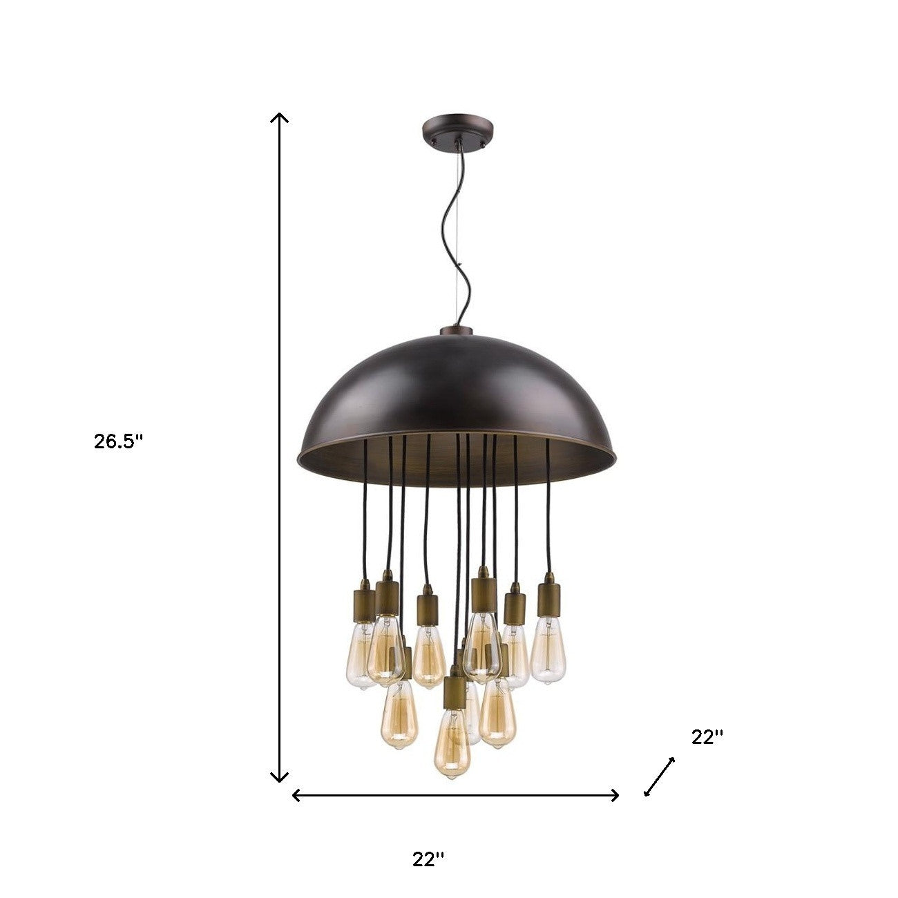 Keough 10-Light Oil-Rubbed Bronze Bowl Pendant