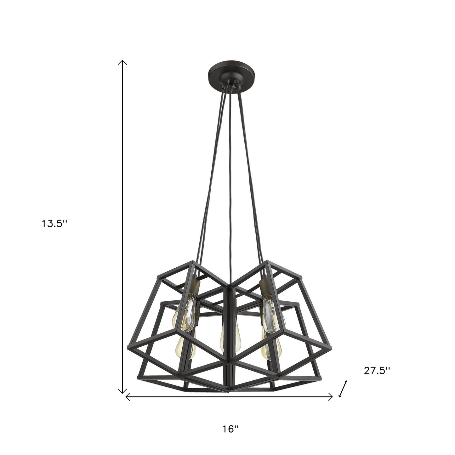 Bronze Lantern 5 Light Dimmable Chandelier