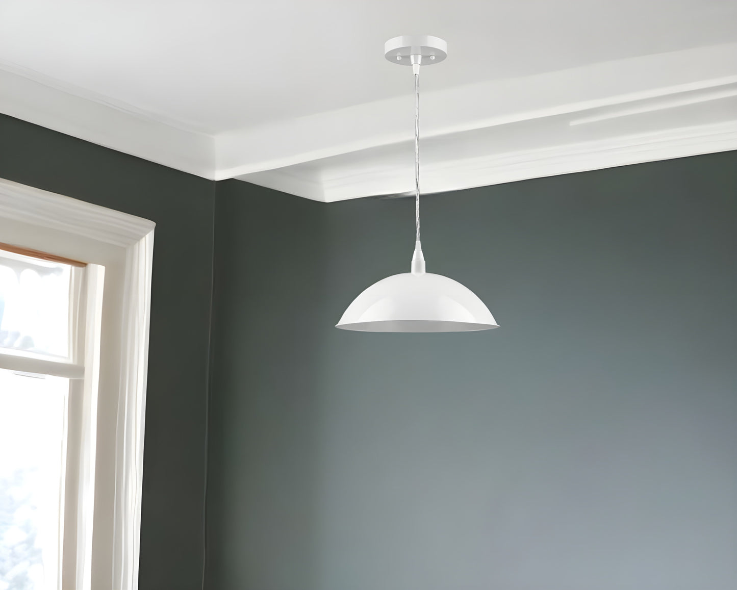 White Hanging Light w/ Shade