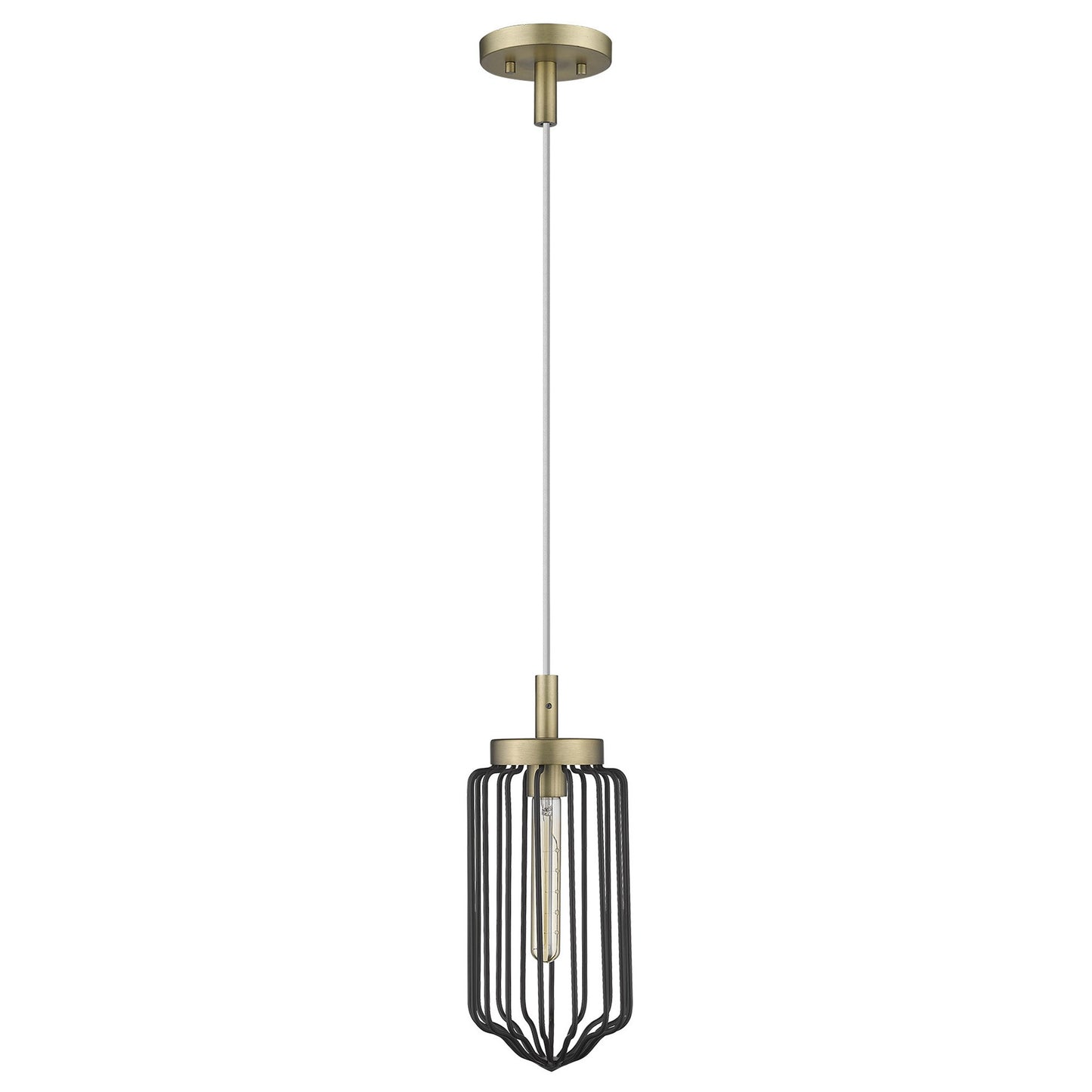 Gold & Black Cage Pendant Hanging Light