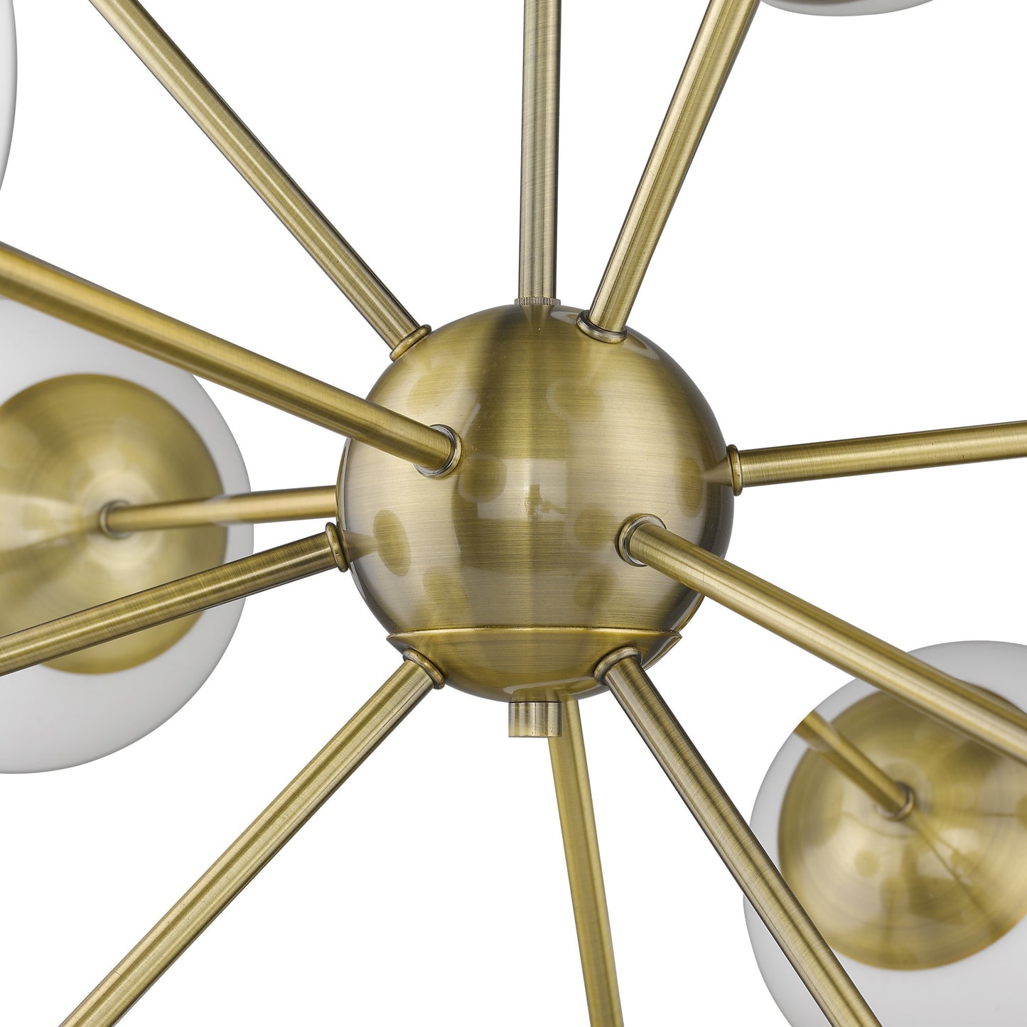 Brass Sputnik 12 Light Frosted Dimmable Chandelier