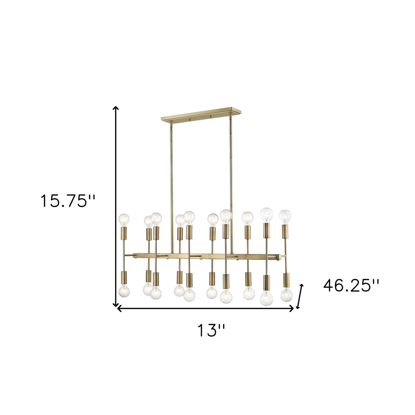 Perret 20-Light Aged Brass Pendant
