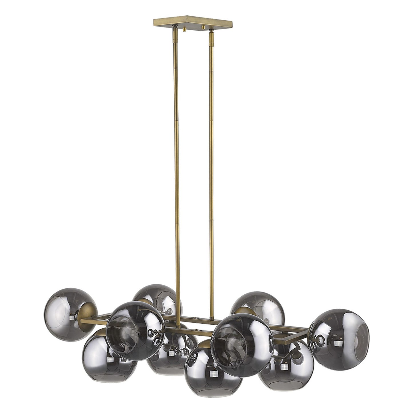 Lunette 10-Light Aged Brass Pendant