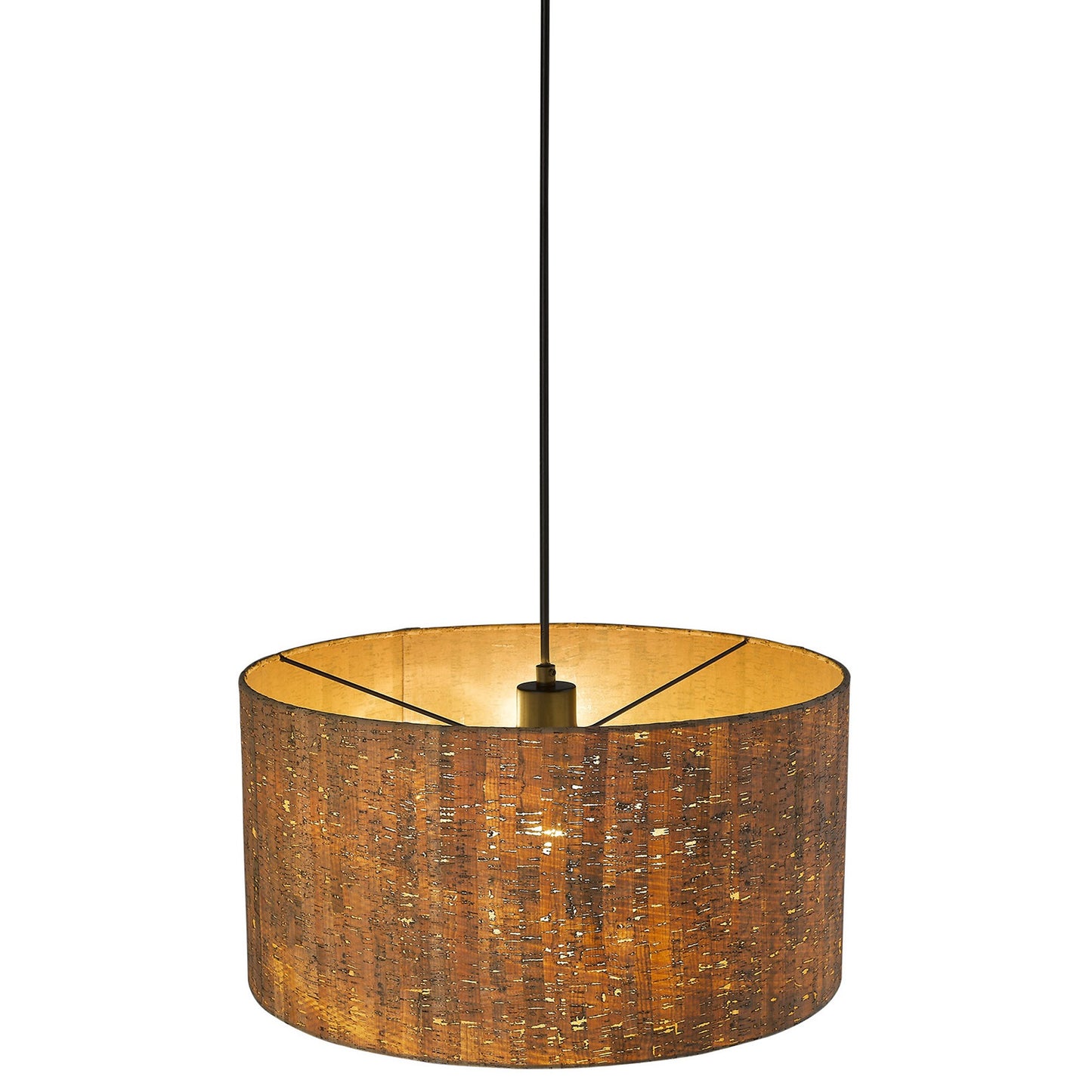 Matte Black Cork Shade Modern 1 Light Hanging Pendent Lamp