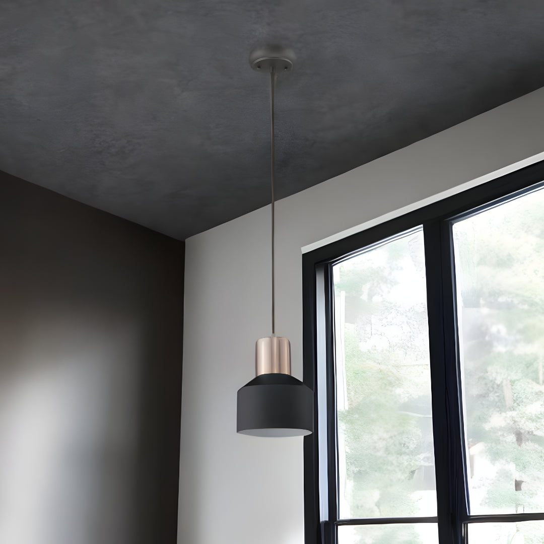 Matte Black & Rose Gold Pendant Hanging Light