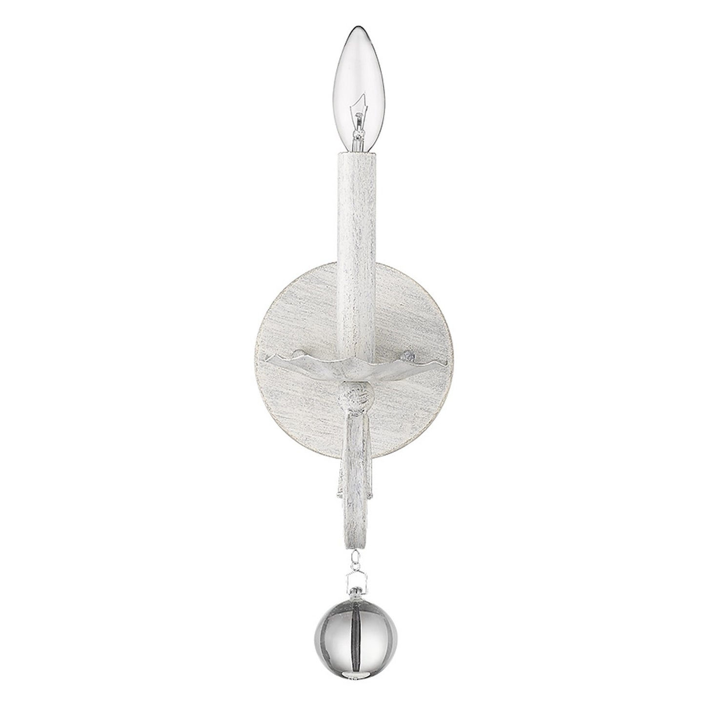 Modern Farmhouse Rustic White & Crystal Wall Sconce