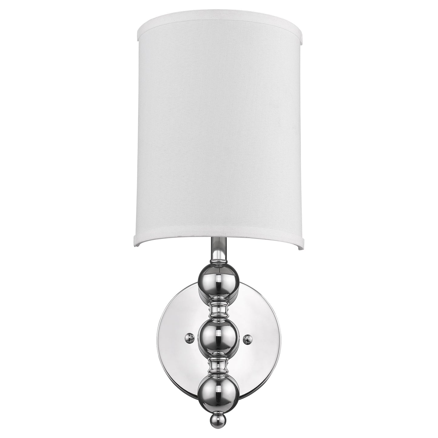 Silver Chrome Wall Light w/ Linen Shade