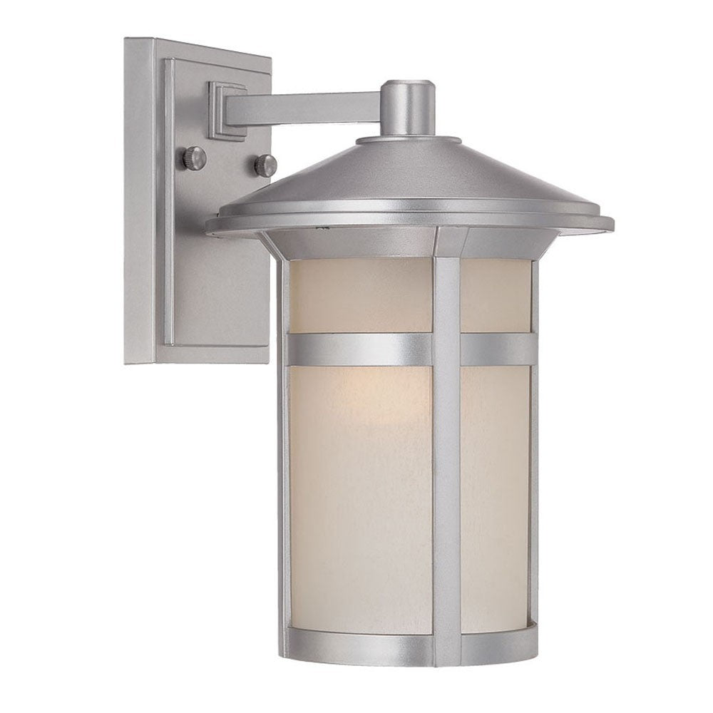 Brushed Silver White Glass Wall Light