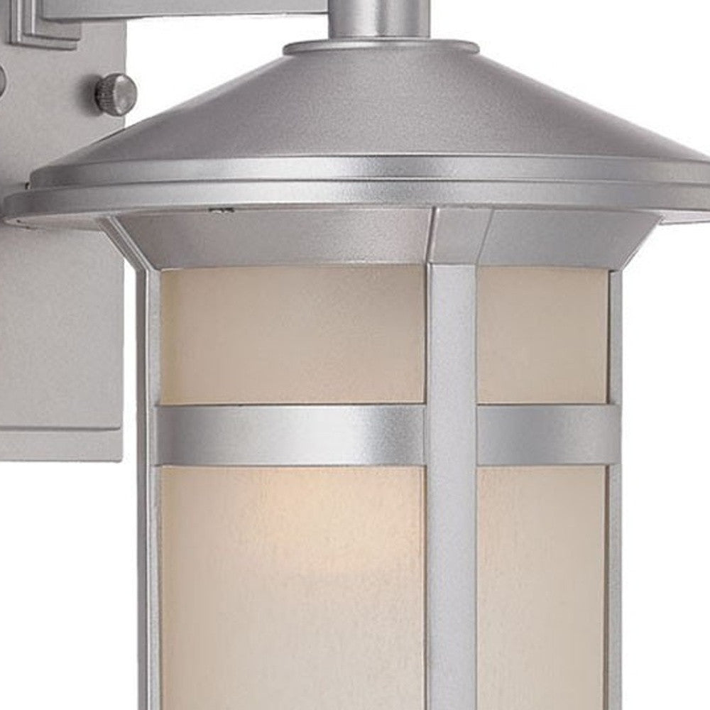 Brushed Silver White Glass Wall Light