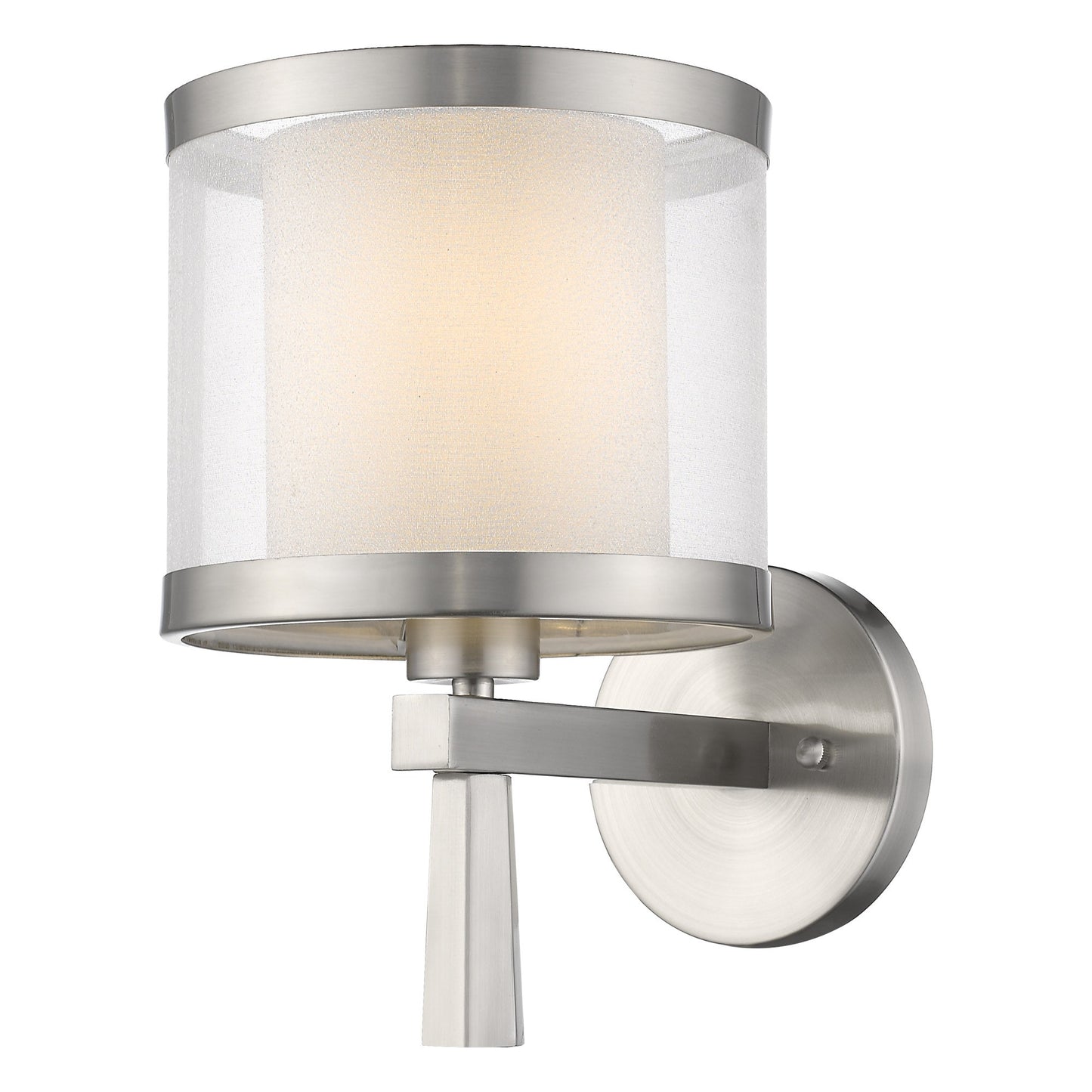 White & Silver Wall Light w/ Shade