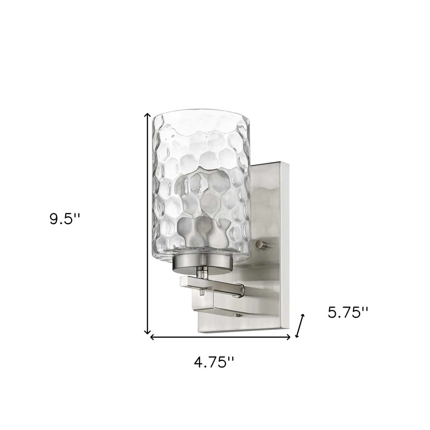 Silver & PebbGlass Wall Sconce