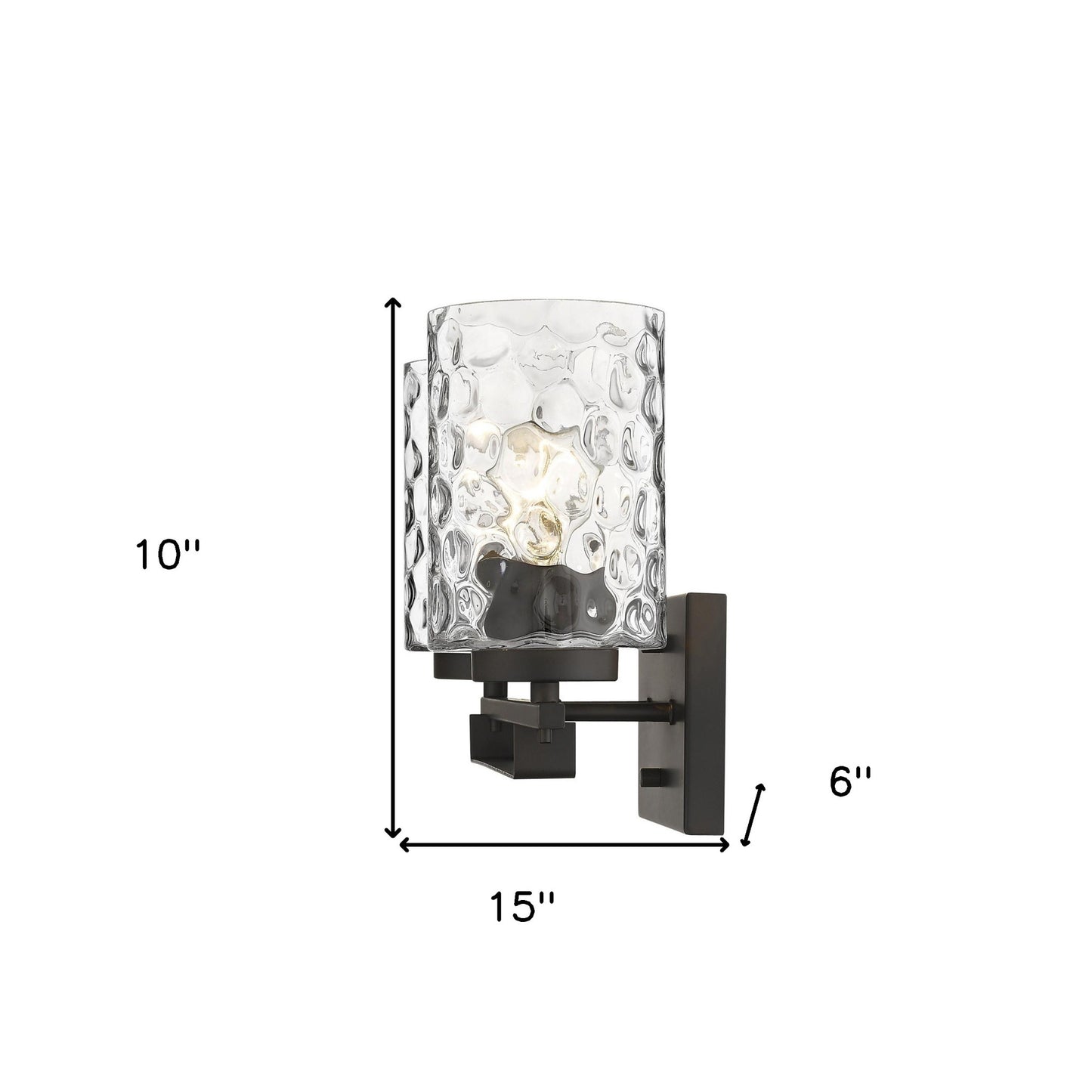 Bronze & PebbGlass Two Light Wall Sconce