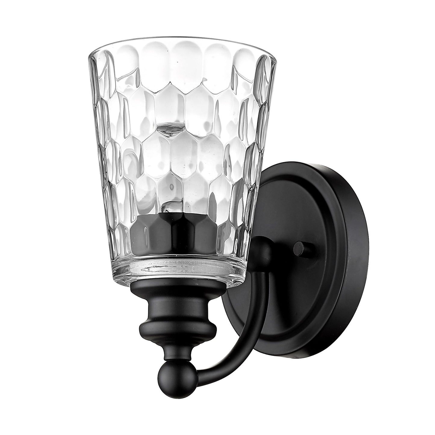 Black & PebbGlass Wall Light