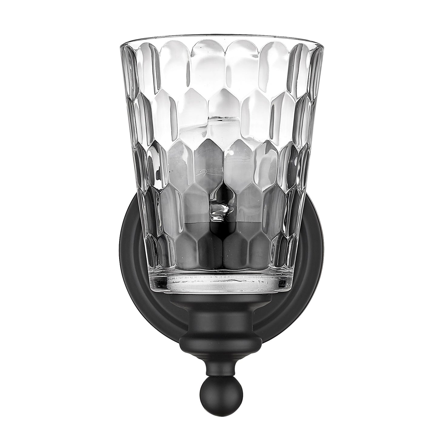 Black & PebbGlass Wall Light