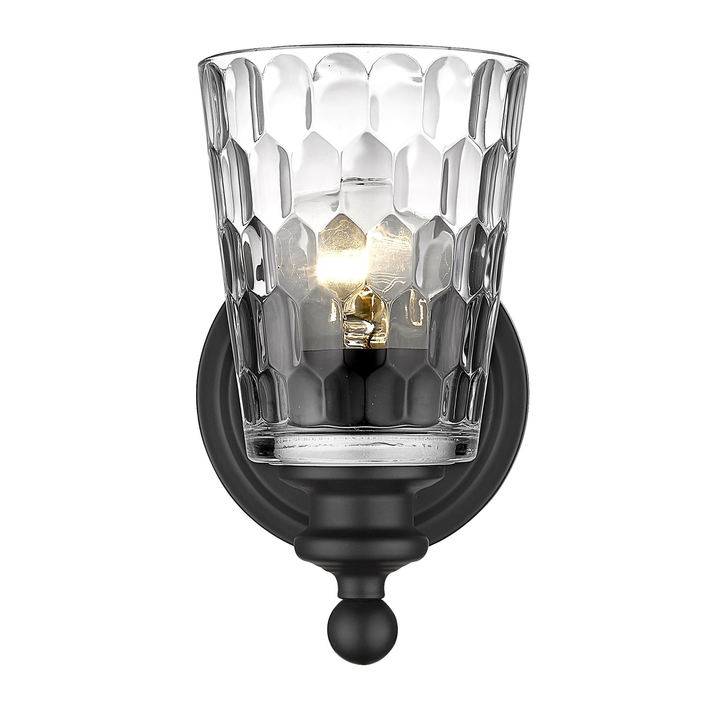 Black & PebbGlass Wall Light