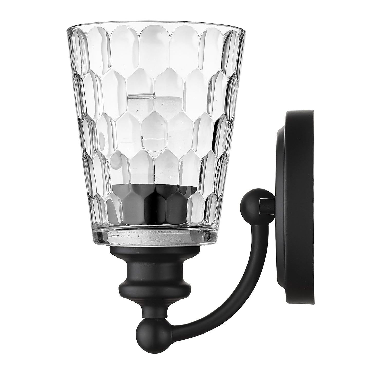 Black & PebbGlass Wall Light