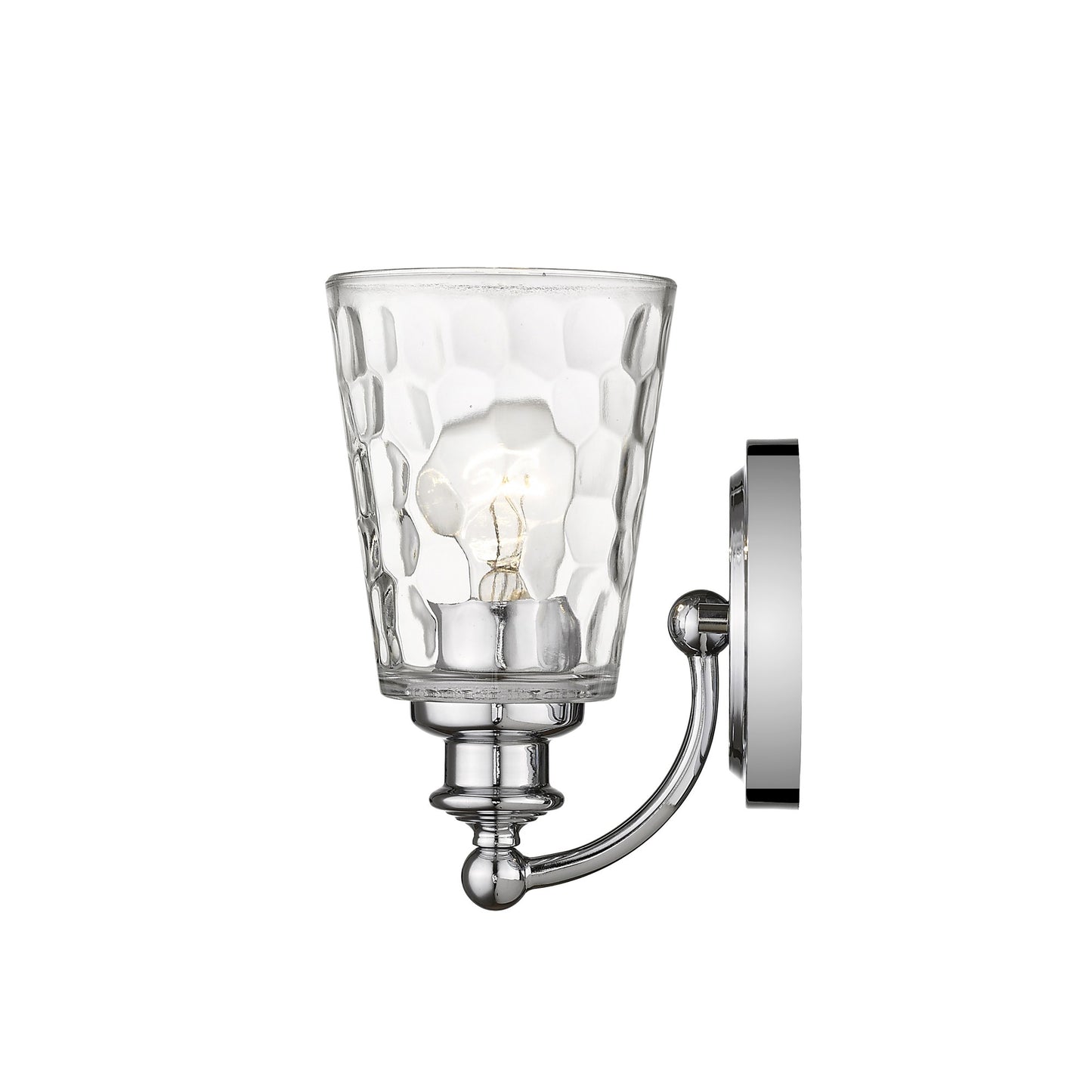 Silver & PebbGlass Wall Light