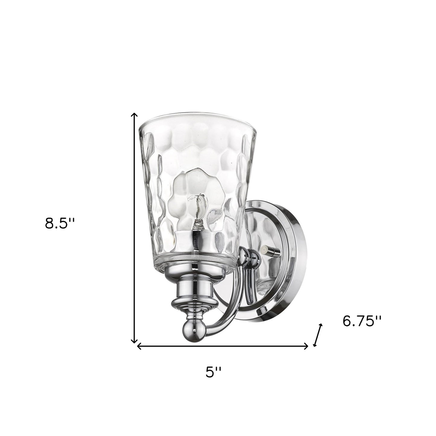 Silver & PebbGlass Wall Light