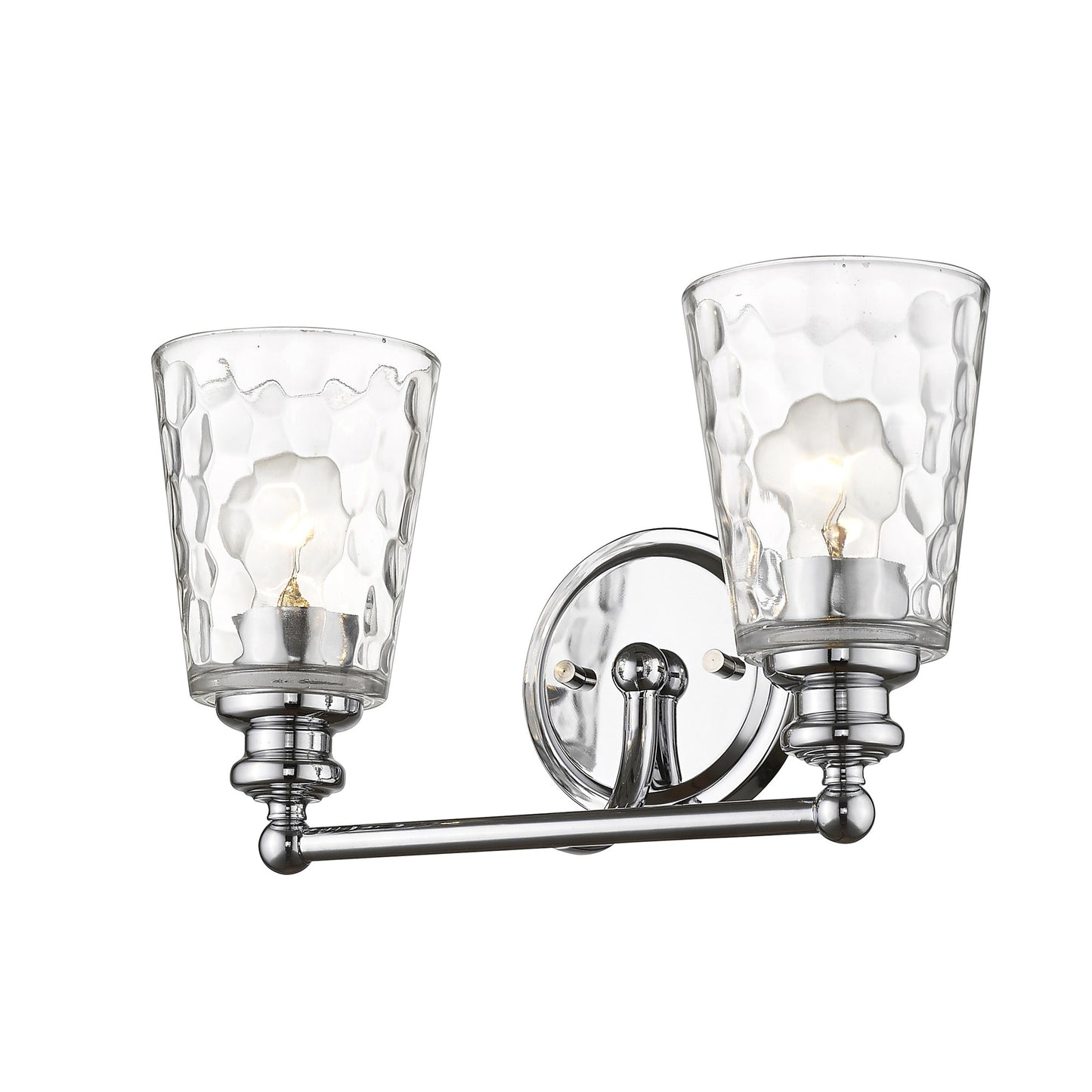 Silver & PebbGlass Two Light Wall Light