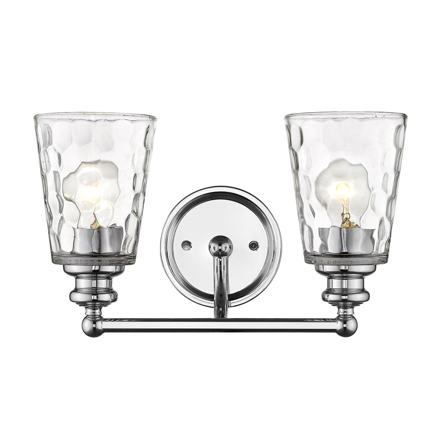 Silver & PebbGlass Two Light Wall Light