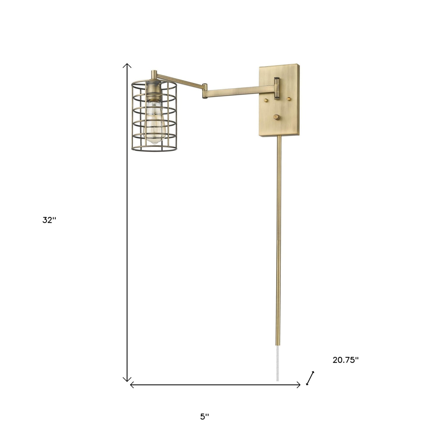 Industrial Gold Wall Sconce