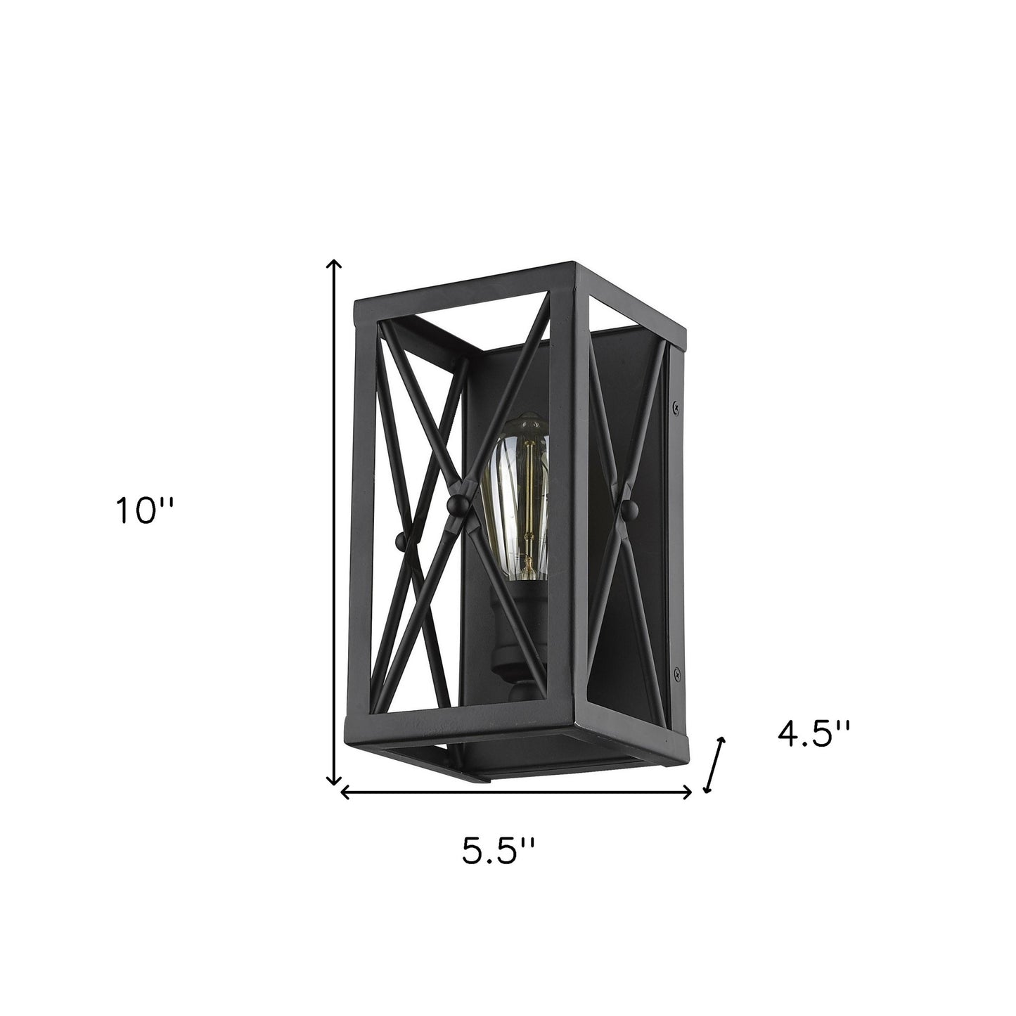 Matte Black Geometric Wall Light