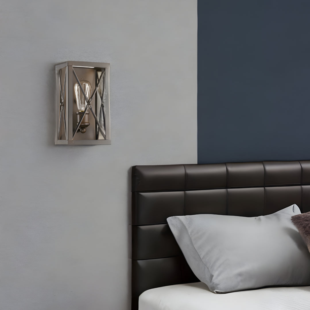 Antique Bronze Geometric Wall Light