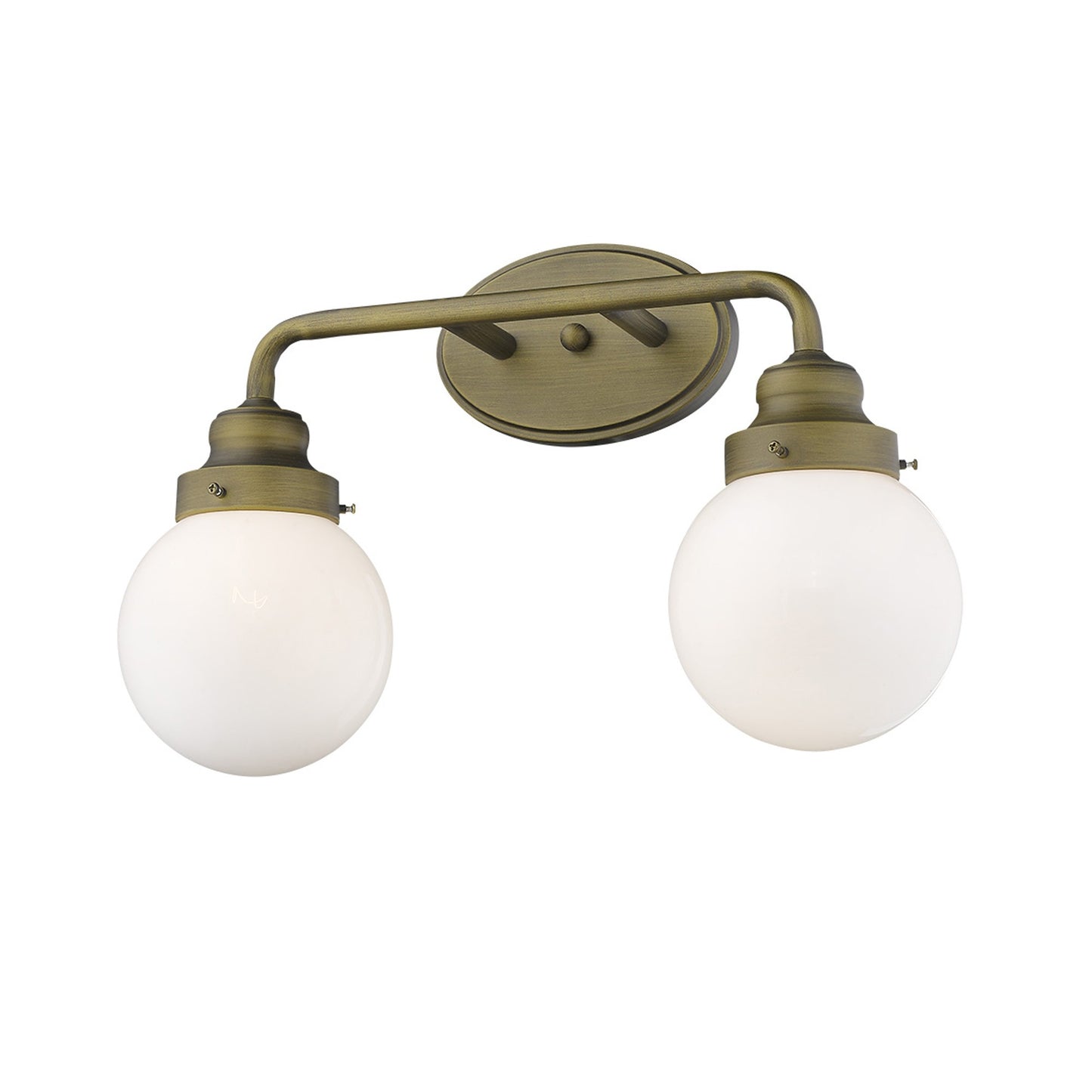 Two Light Gold Wall Sconce w/ Glass Shade