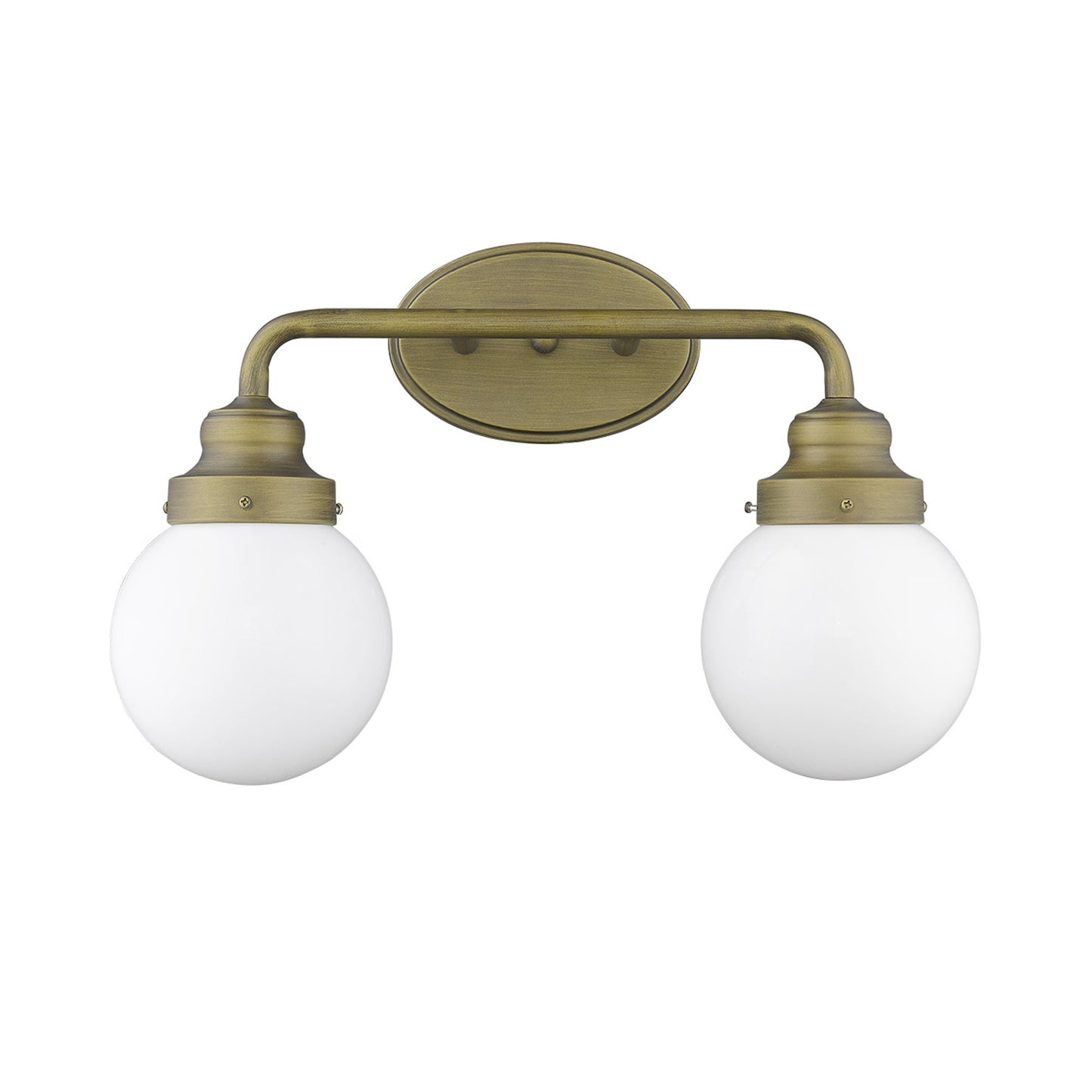 Two Light Gold Wall Sconce w/ Glass Shade