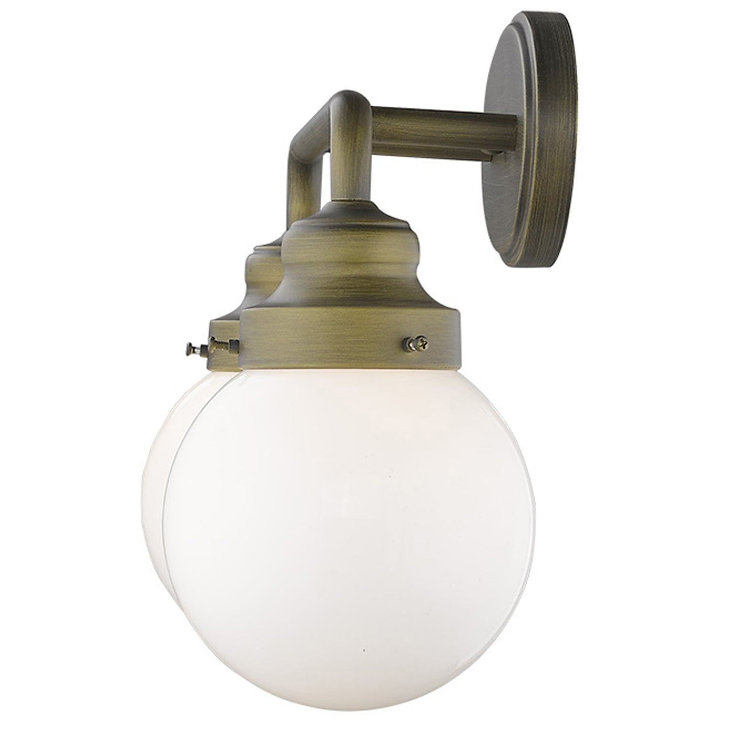 Two Light Gold Wall Sconce w/ Glass Shade