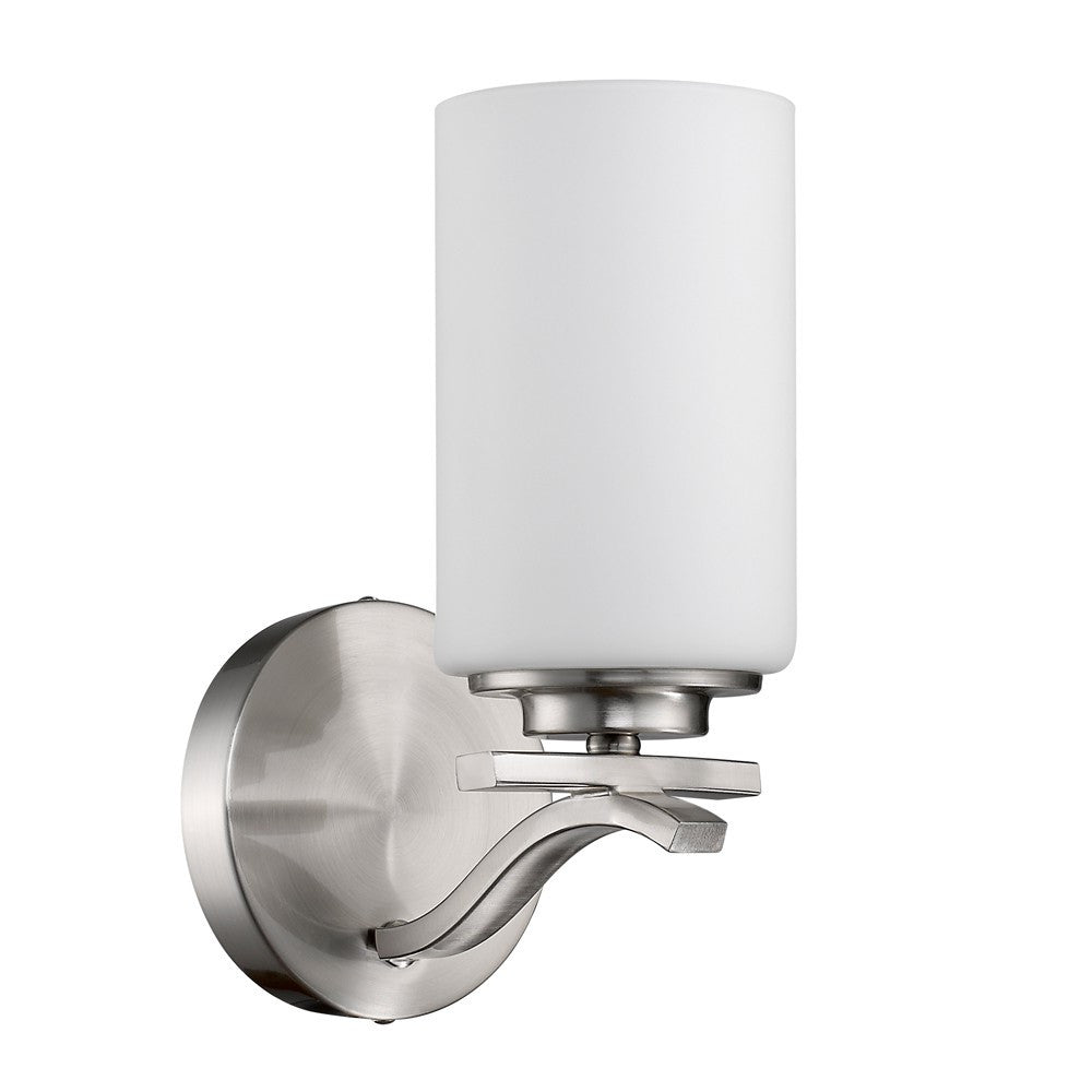 One Light Silver & Glass Wall Sconce