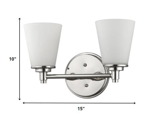Two Light Silver Wall Light