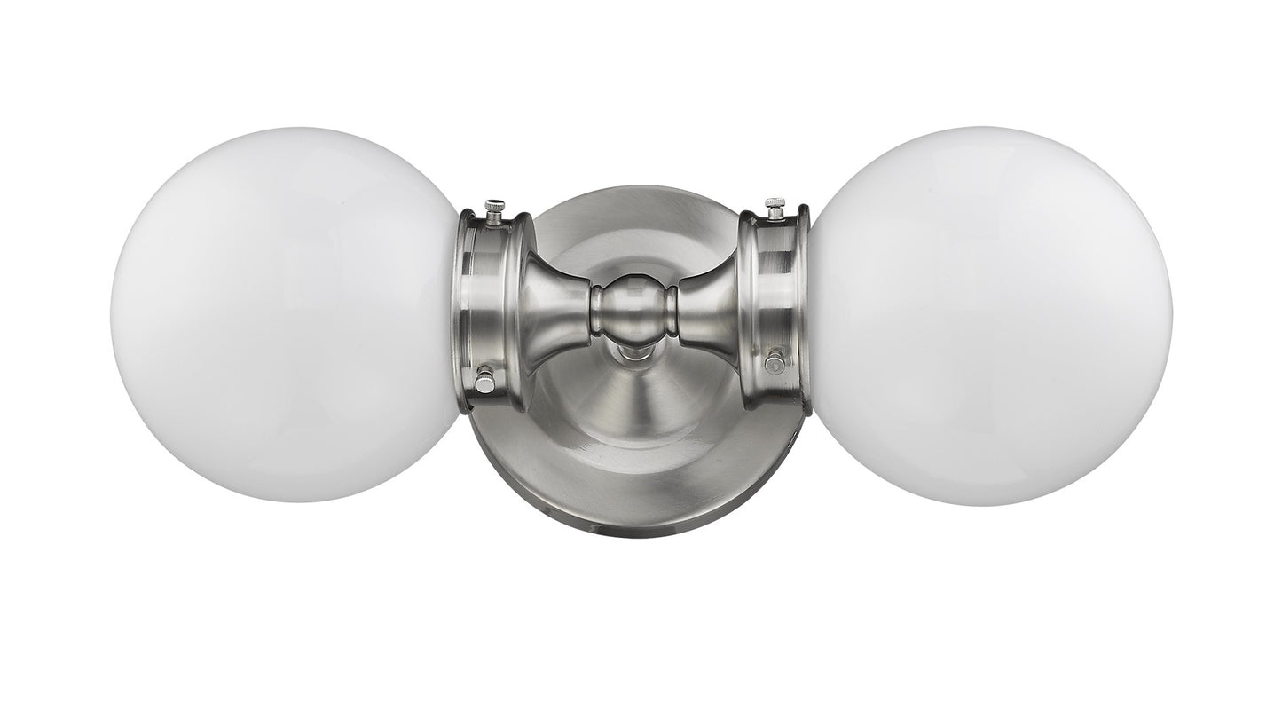 Two Light Silver Wall Sconce