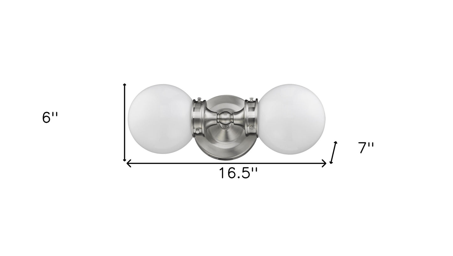 Two Light Silver Wall Sconce