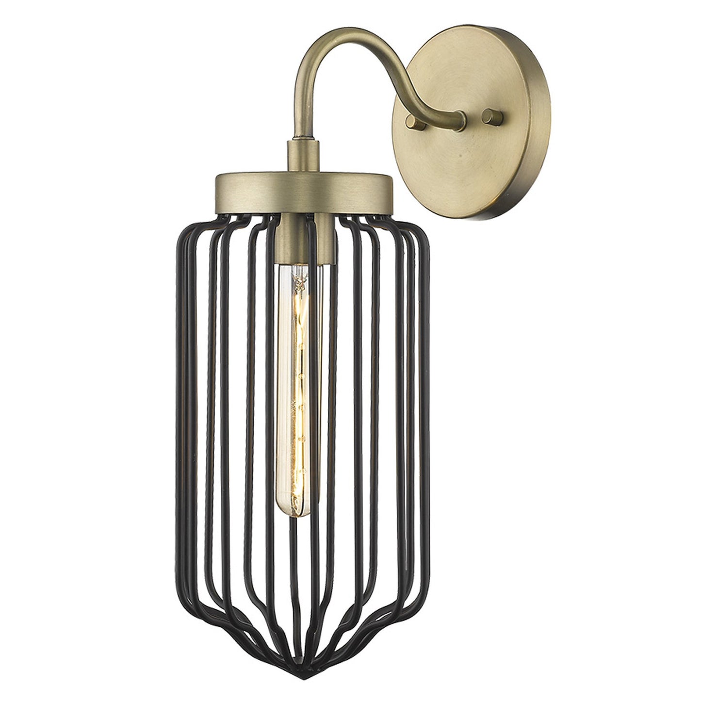 Gold & Black Cage Wall Sconce