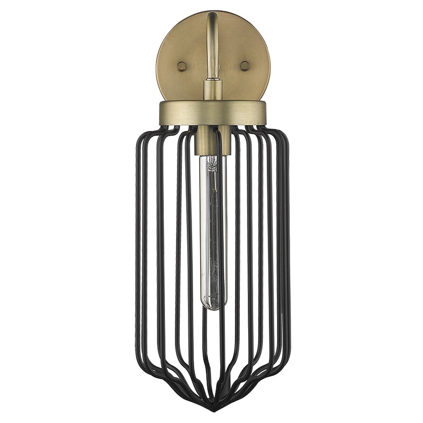 Gold & Black Cage Wall Sconce