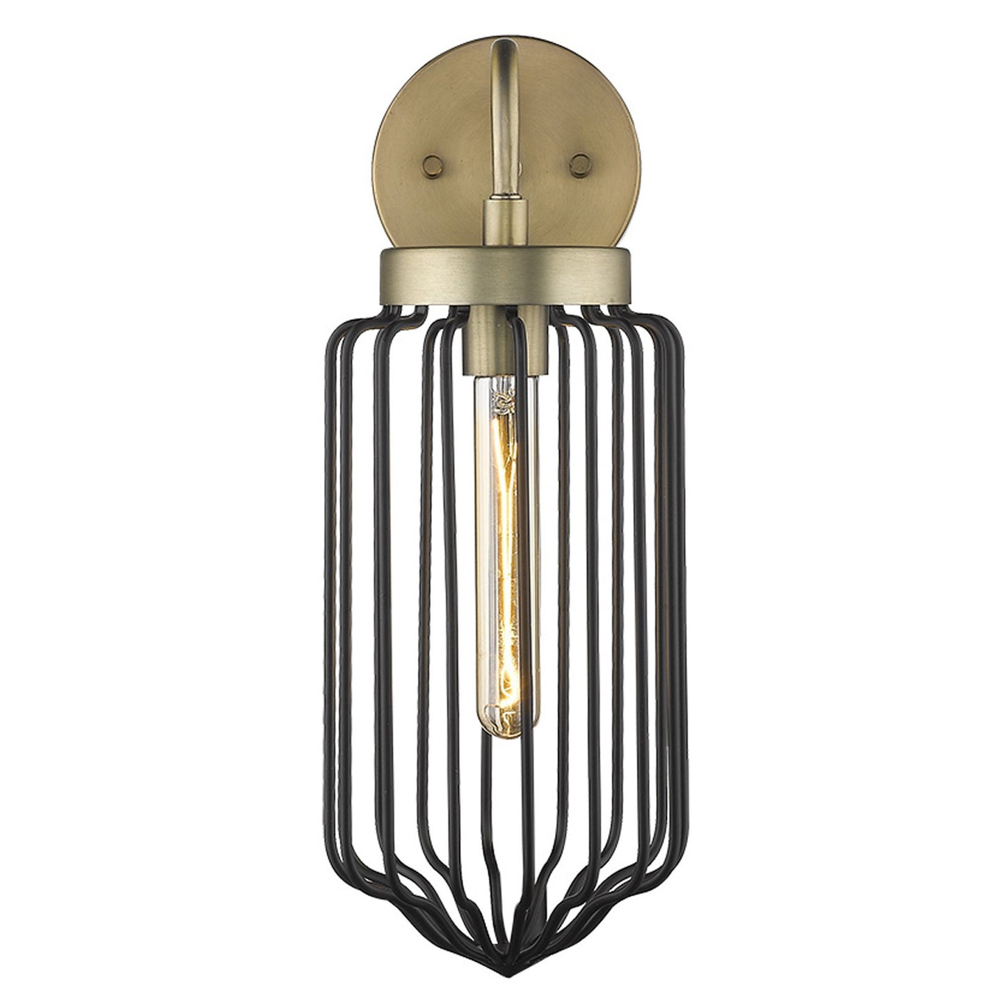 Gold & Black Cage Wall Sconce