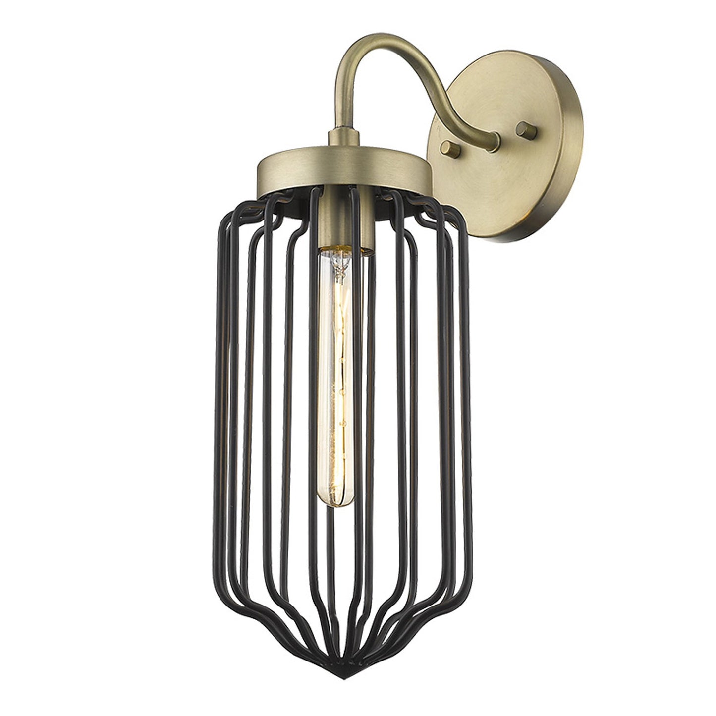 Gold & Black Cage Wall Sconce