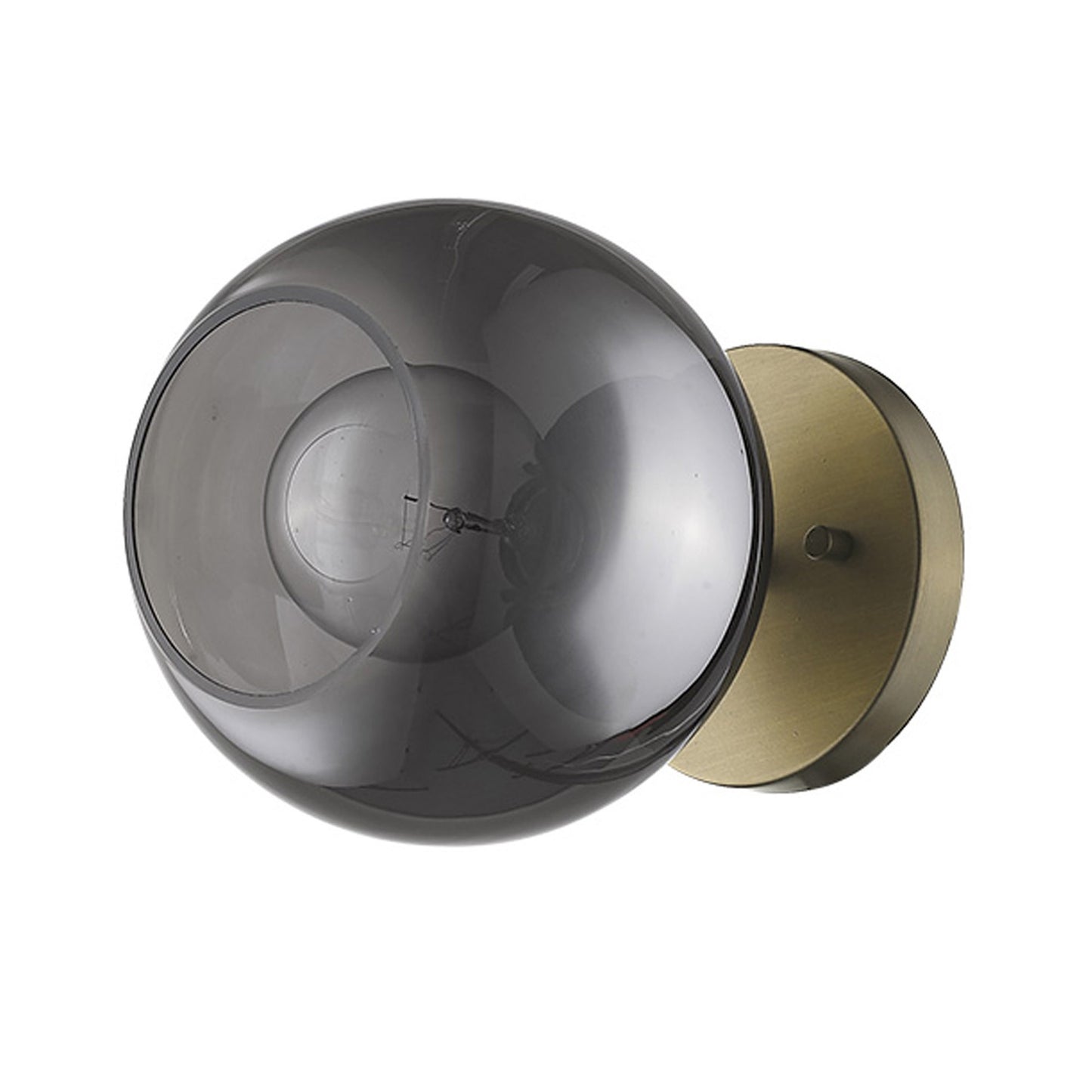 Gold & Smoked Glass Wall Light