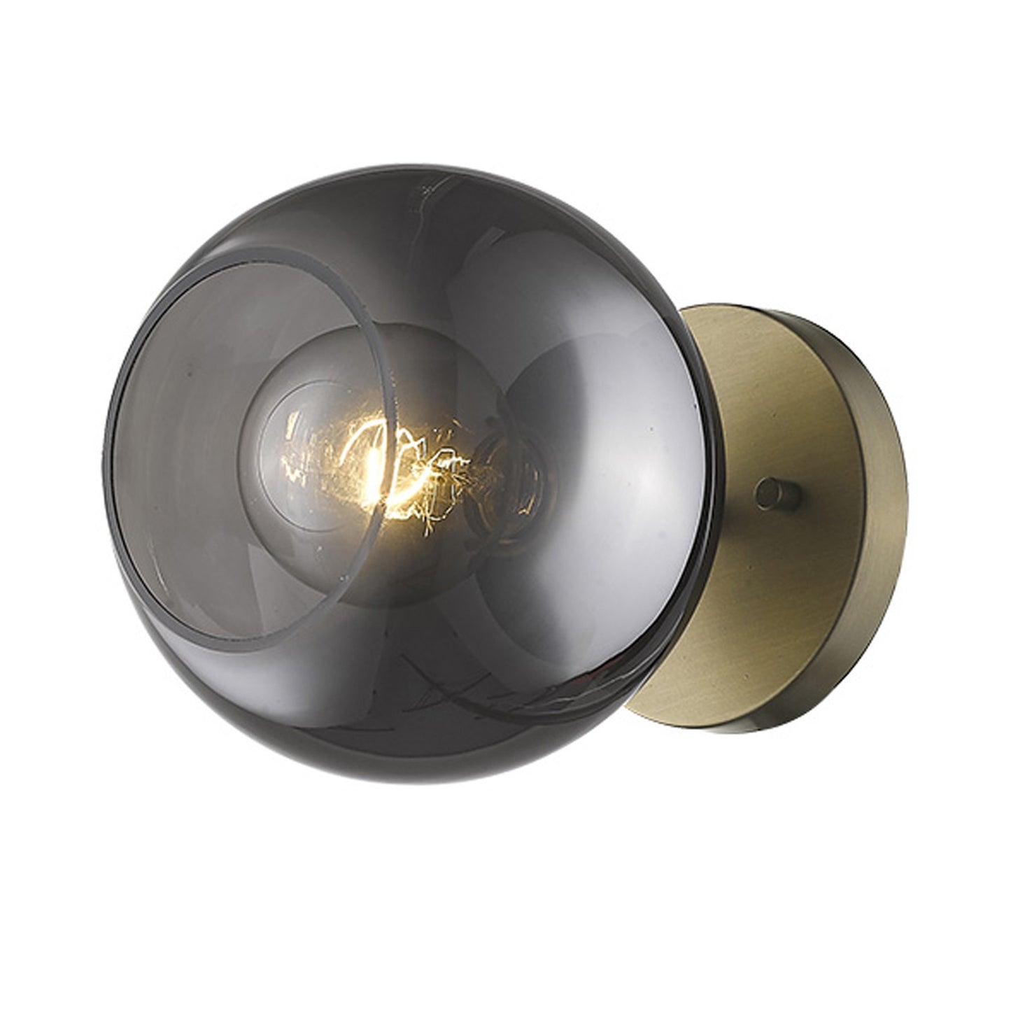 Gold & Smoked Glass Wall Light