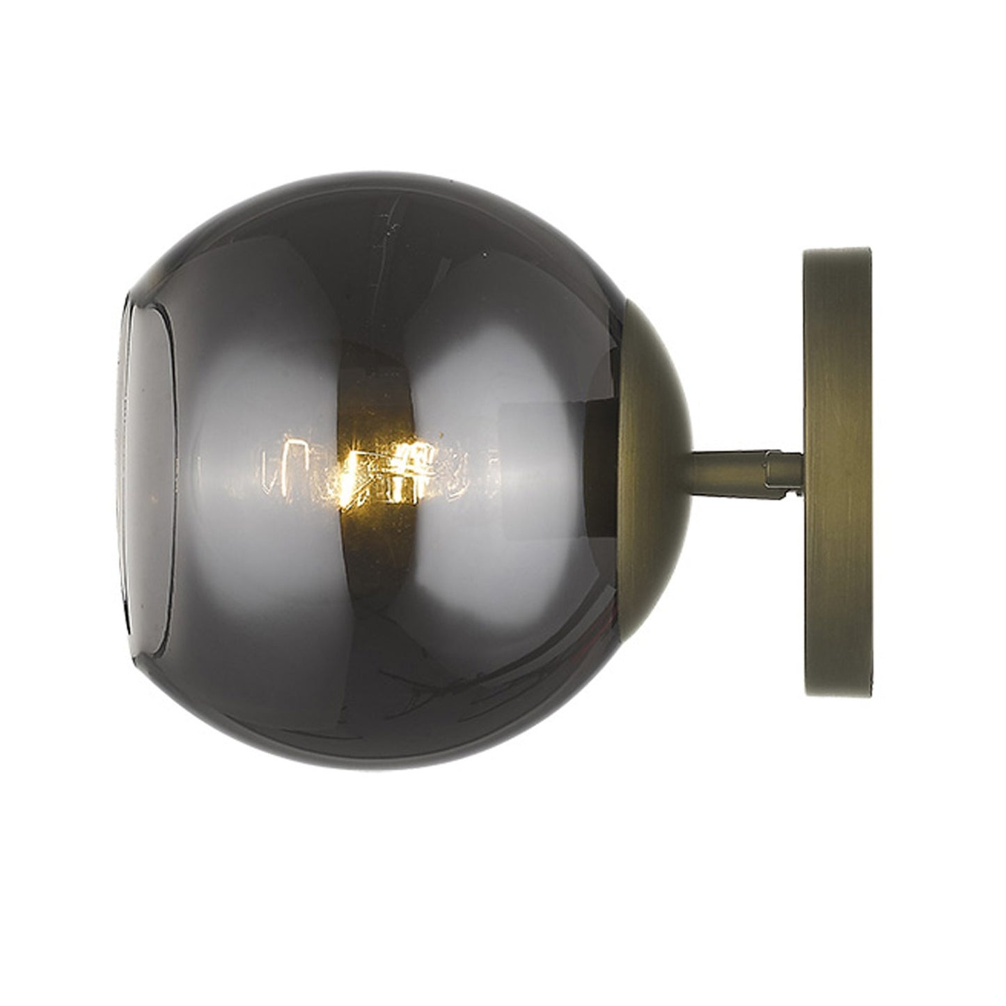 Gold & Smoked Glass Wall Light