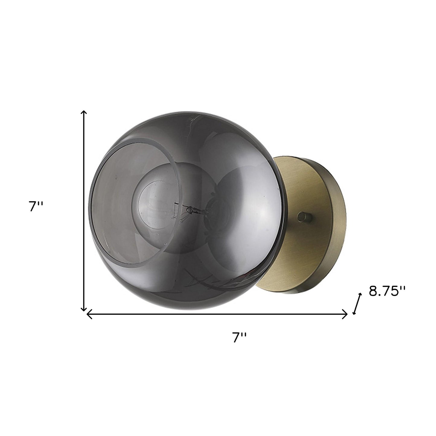 Gold & Smoked Glass Wall Light
