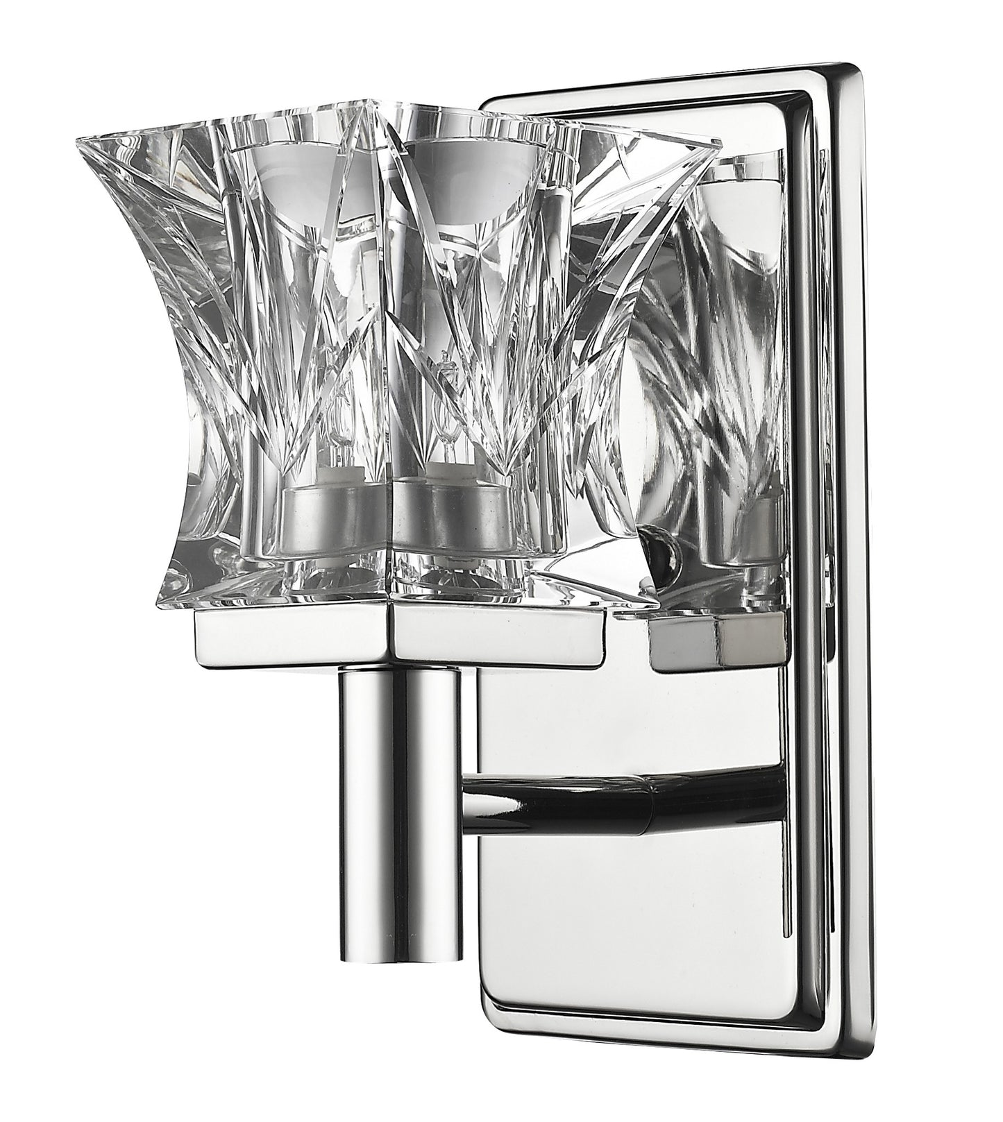 Arabella 1-Light Nickel Sconce w/ Pressed Crystal Shade