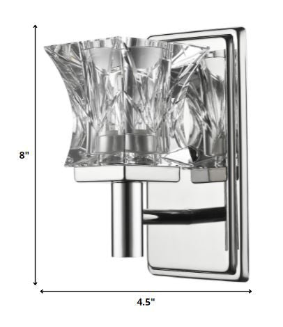 Arabella 1-Light Nickel Sconce w/ Pressed Crystal Shade