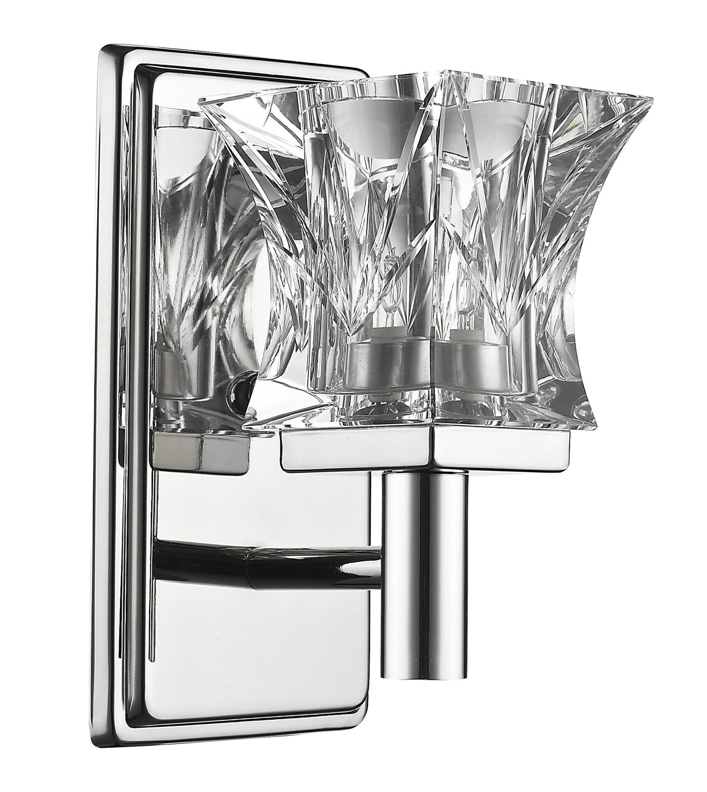 Arabella 1-Light Nickel Sconce w/ Pressed Crystal Shade